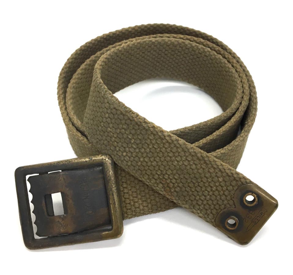 US Trouser Belt Reproduction WW2 American GI Canvas Military Army Rugged  New Herren LA2375927
